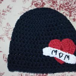 'Mom" tattoo baby beanie